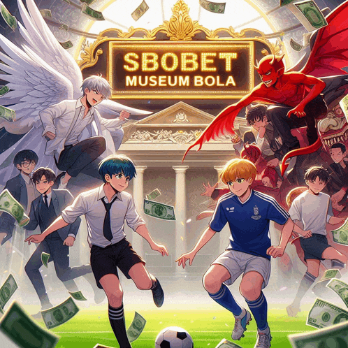 a poster for a soccer game called sbobet museum bola