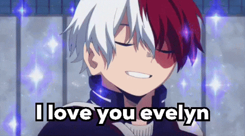 a close up of a person 's face with the words `` i love you evelyn '' written on it .