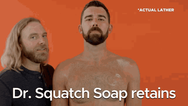 two men are standing next to each other with the words " all the natural ingredients " on the bottom
