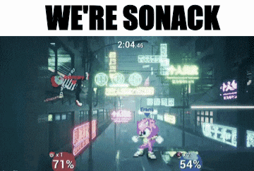 a screenshot of a video game with the words we 're sonack at the top