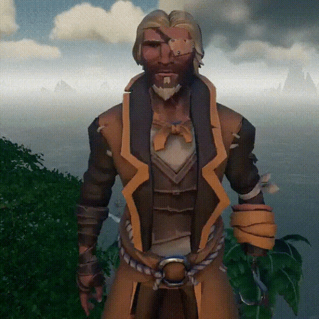a man with a beard is wearing a pirate outfit