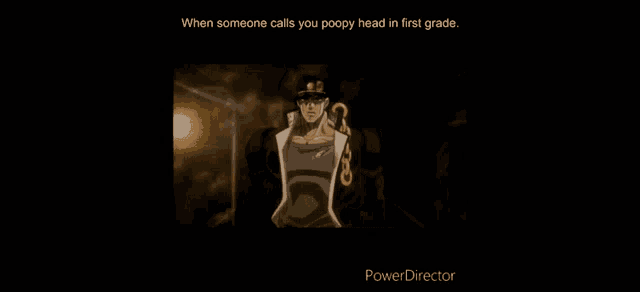a screenshot of a person holding hands with the caption when someone calls you poopy head in first grade