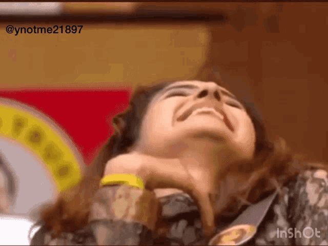 a close up of a woman 's face with the hashtag ynotme21897