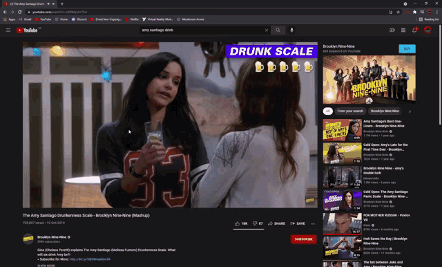 a screenshot of brooklyn nine-nine shows two women talking