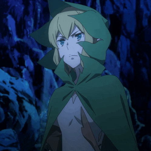 a cartoon character with a green cape around his head
