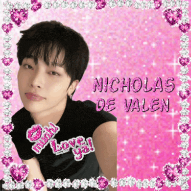 a picture of a young man with the name nicholas de valen