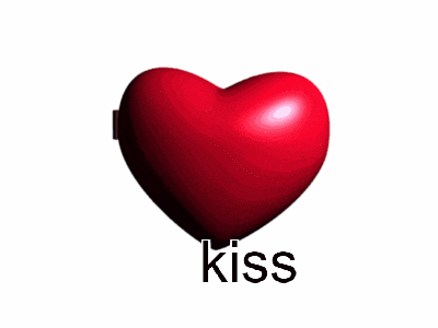 two heart shaped buttons with a picture of a man and the word kiss below them