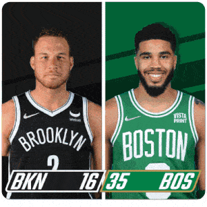 Brooklyn Nets (16) Vs. Boston Celtics (35) First-second Period Break GIF - Nba Basketball Nba 2021 GIFs