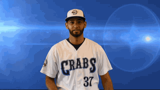 a man wearing a crabs jersey number 37