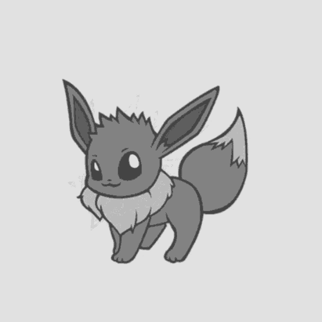 a black and white drawing of a fairy pokemon