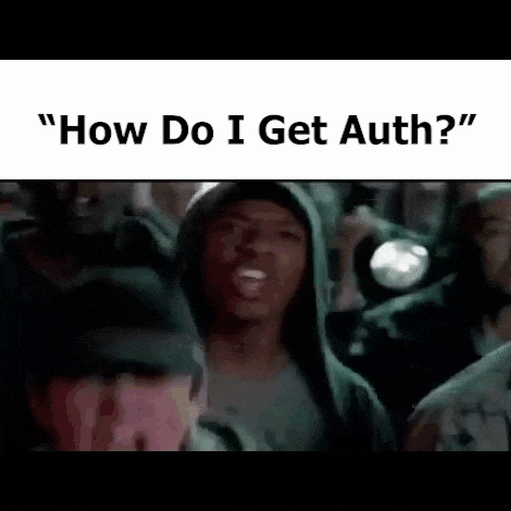a group of robots are standing in a line with the words " how do i get auth "
