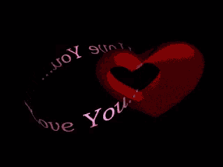 a red heart with the words " i love you " surrounding it
