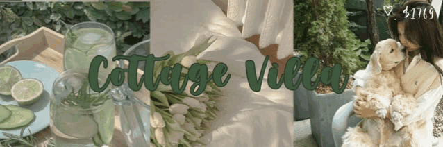 a collage of images with the words cottage villa