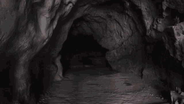 a person in a cave wearing a shirt that says ' kemper scher '