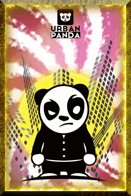 a poster of a panda bear with the words urban panda on it