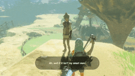 a screenshot of a video game with a character named goggles