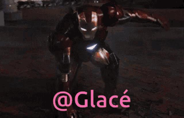 a picture of a man in a superhero costume with the word glace on the bottom right