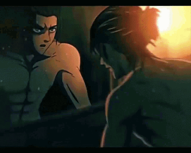 a cartoon of a man standing next to another man