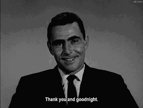 a man in a suit and tie is smiling and says thank you and goodnight