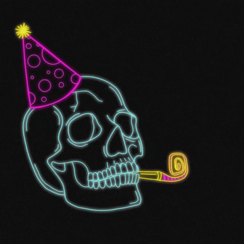 Skull Celebrate GIF - Skull Celebrate Happy Birthday GIFs