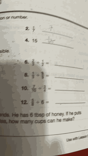 a page of a book with a math problem on it