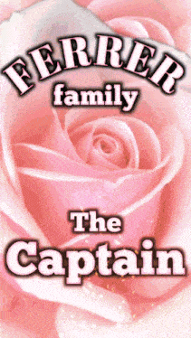 a pink rose with the words ferrer family the captain