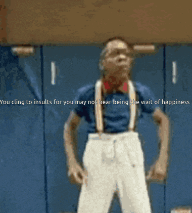 a man wearing glasses and a blue shirt says you cling to insults