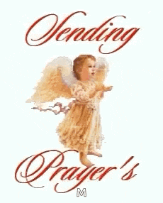 a picture of an angel with the words `` sending prayer 's ''