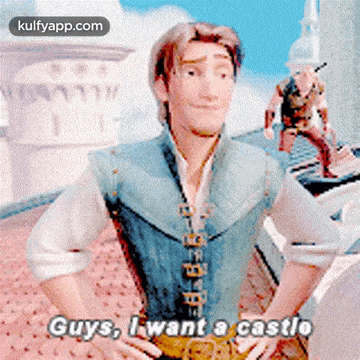 a cartoon character says " guys , i want a castle "