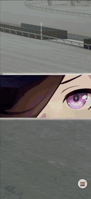 a close up of a person 's eye with a purple eye