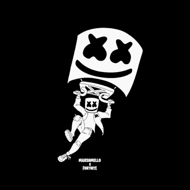 a black and white drawing of a person with a marshmallow head