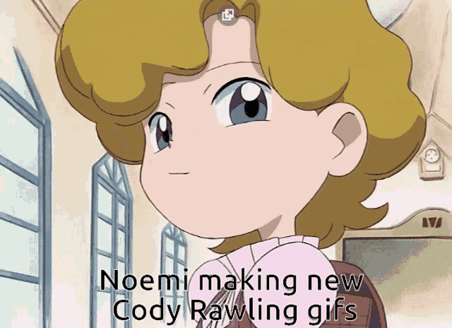 a cartoon character with the words noemi making new cody rawling gifs