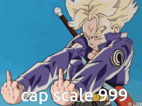 a cartoon character giving the middle finger with the words cap scale999 below him