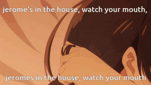 a picture of a girl with the words jerome 's in the house watch your mouth jerome 's in the house watch your mouth