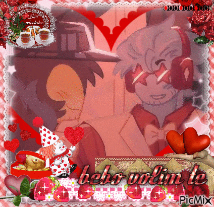 a valentine 's day greeting card with hearts and a man wearing sunglasses
