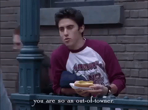 Tourist GIF - Jess Mariano You Are So An Out Of Towner Tourist GIFs