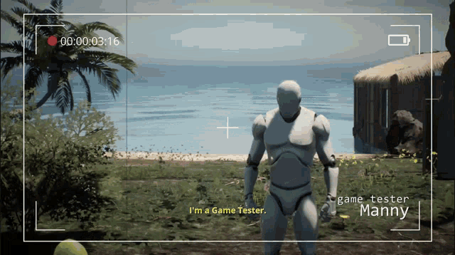 a video of a game tester is being played
