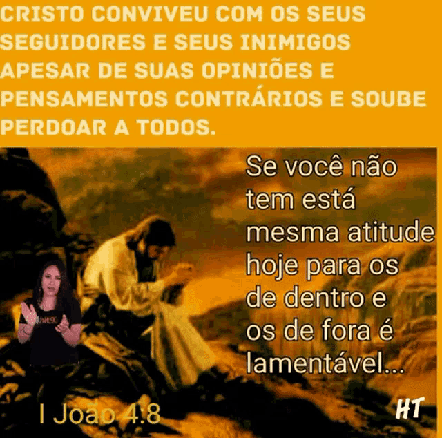 a picture of jesus with a quote from i joao 4:8