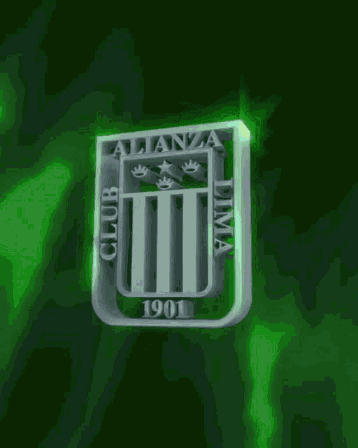 a logo for alianza club lima is glowing in the dark