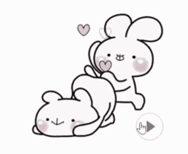 a cartoon drawing of a rabbit and a bear having sex .