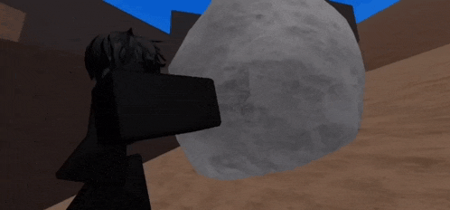 a cartoon character is carrying a large rock on his back
