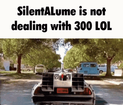 a back to the future car driving down a street