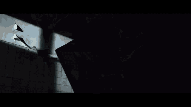 a silhouette of a person in a dark room