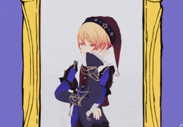 a drawing of a boy in a jester costume