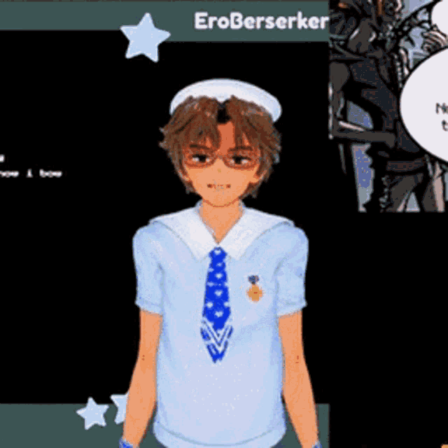a cartoon character with the name eroberserker on the top right