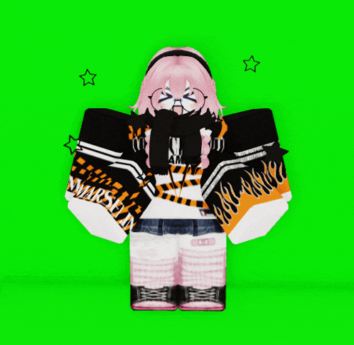 a girl with pink hair is wearing a black and orange sweater that says i am a warrior