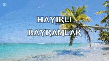 a picture of a beach with the words hayirli bayramlar panorama ailesi below it