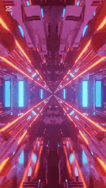 a 3d rendering of a futuristic tunnel with a lot of lights coming out of it .