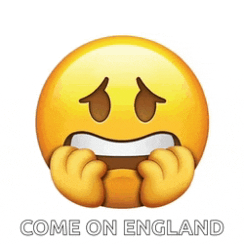a yellow smiley face with the words come on england written below it