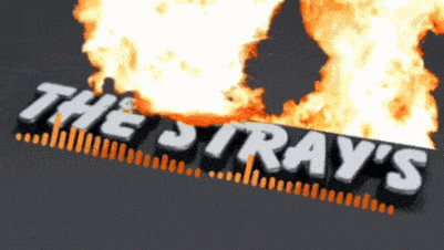 a logo for the stray 's is on fire